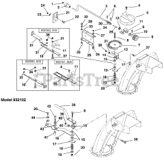 Ariens 932503 (ST 724) - Ariens 24" Snow Blower, 7hp Tecumseh (SN: 000101 & Above) Discharge Chute Crank