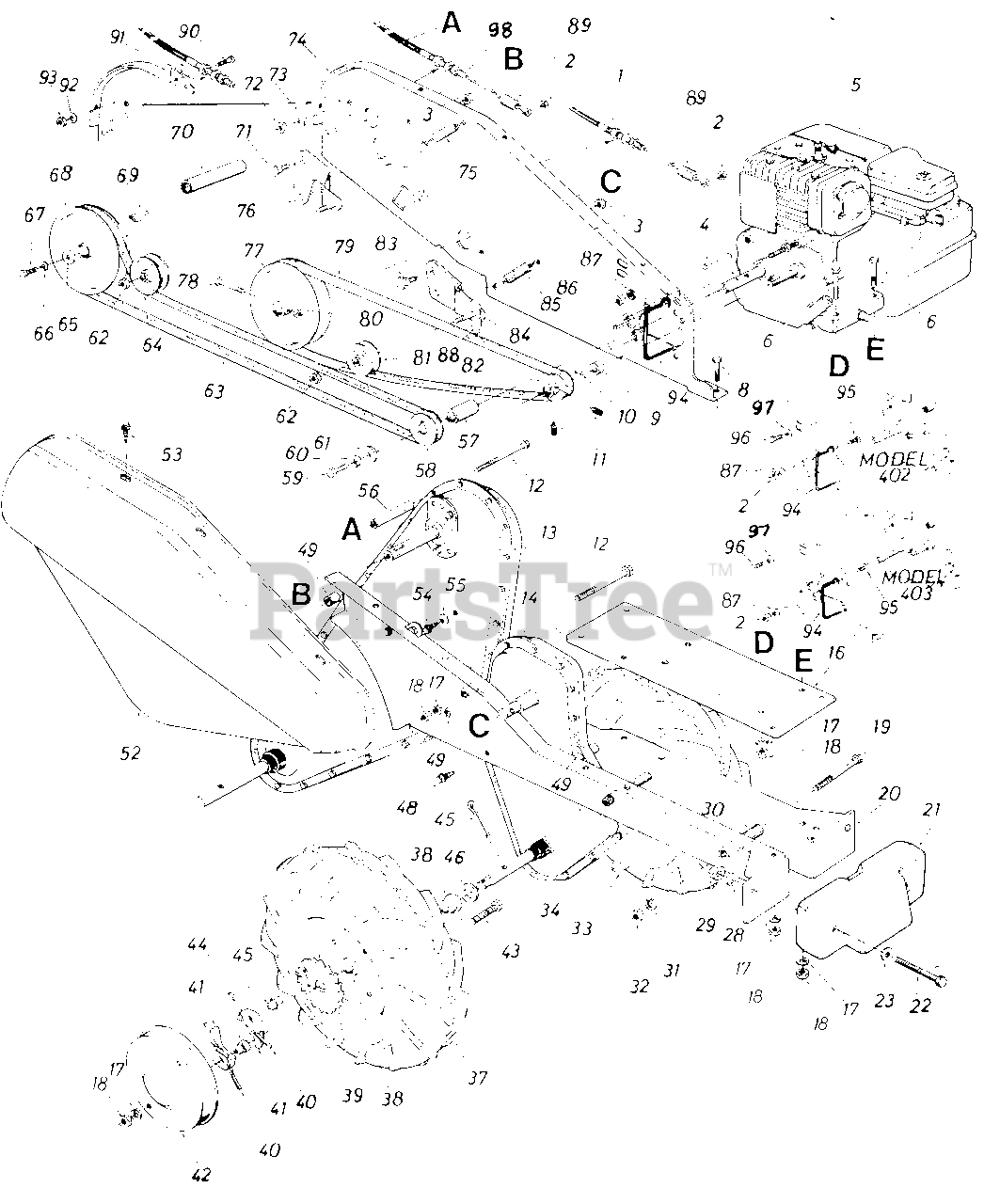 Green Thumb GTR 5 Green Thumb Tiller (1985) (Cotter & Company) Parts