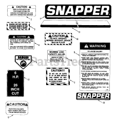 Snapper 30128RE - Snapper 30" Rear-Engine Riding Mower, 12hp Decals