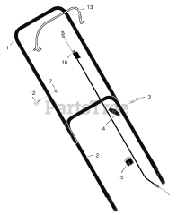 Scotts 204210x8E - Scotts 20" Walk-Behind Mower (2004) Handle Assembly - B&amp;S Models