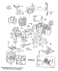 Briggs & Stratton 400437-4016-01 - Briggs & Stratton Horizontal Engine Cylinder, Sump, Cover, Heads