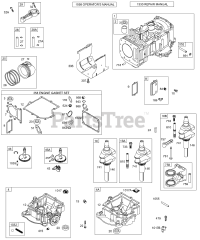 Briggs & Stratton 28P777-0641-E1 - Briggs & Stratton Vertical Engine Cylinder, Piston/Rings, Breather, Engine Gaskets, Sump, Crankshaft, Cam, Counterweight