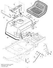Simplicity 1691461 - Simplicity SunRunner 36" Front Cut Rear-Engine Riding Mower, 8hp Seat &amp; Deck Group - Later Models