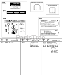 Briggs & Stratton 433447-0116-E2 - Briggs & Stratton Horizontal Engine Label/Emission Kits, Operator's Manual, Repair Manual