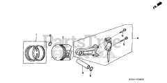 Honda EB5000X K3 AT (EBPC) - Honda Generator, Made in China (SN: EBPC-1000001 - EBPC-1499999) PISTON@CONNECTING ROD