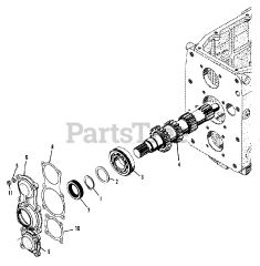 Simplicity 9518 (2097355) - Simplicity Compact Tractor, Diesel Transmission - Mainshaft &amp; Covers Group (3486I44)