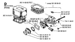 Husqvarna 3120 - Husqvarna Chainsaw (SN: 19942300001 - 19960100000) CARBURETOR &amp; AIR FILTER