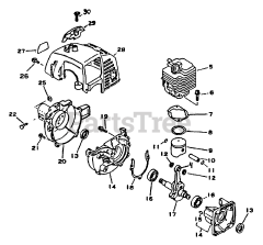 Echo GT-2102 - Echo String Trimmer Engine, Crankcase, Fan Housing, Cover