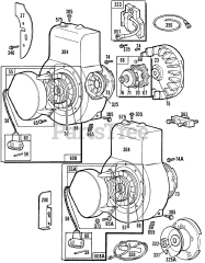 Briggs & Stratton 131232-0417-XX - Briggs & Stratton Horizontal Engine Blower Hsgs, Rewind Assys.