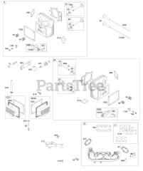 Briggs & Stratton 44S977-0023-B1 - Briggs & Stratton Vertical Engine Cylinder Head, Rocker Arm Cover, Intake Manifold