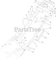 Toro 22297 - Toro 21" Heavy-Duty Recycler Walk-Behind Mower (SN: 316000001 - 316999999) (2016) Handle and Control Assembly