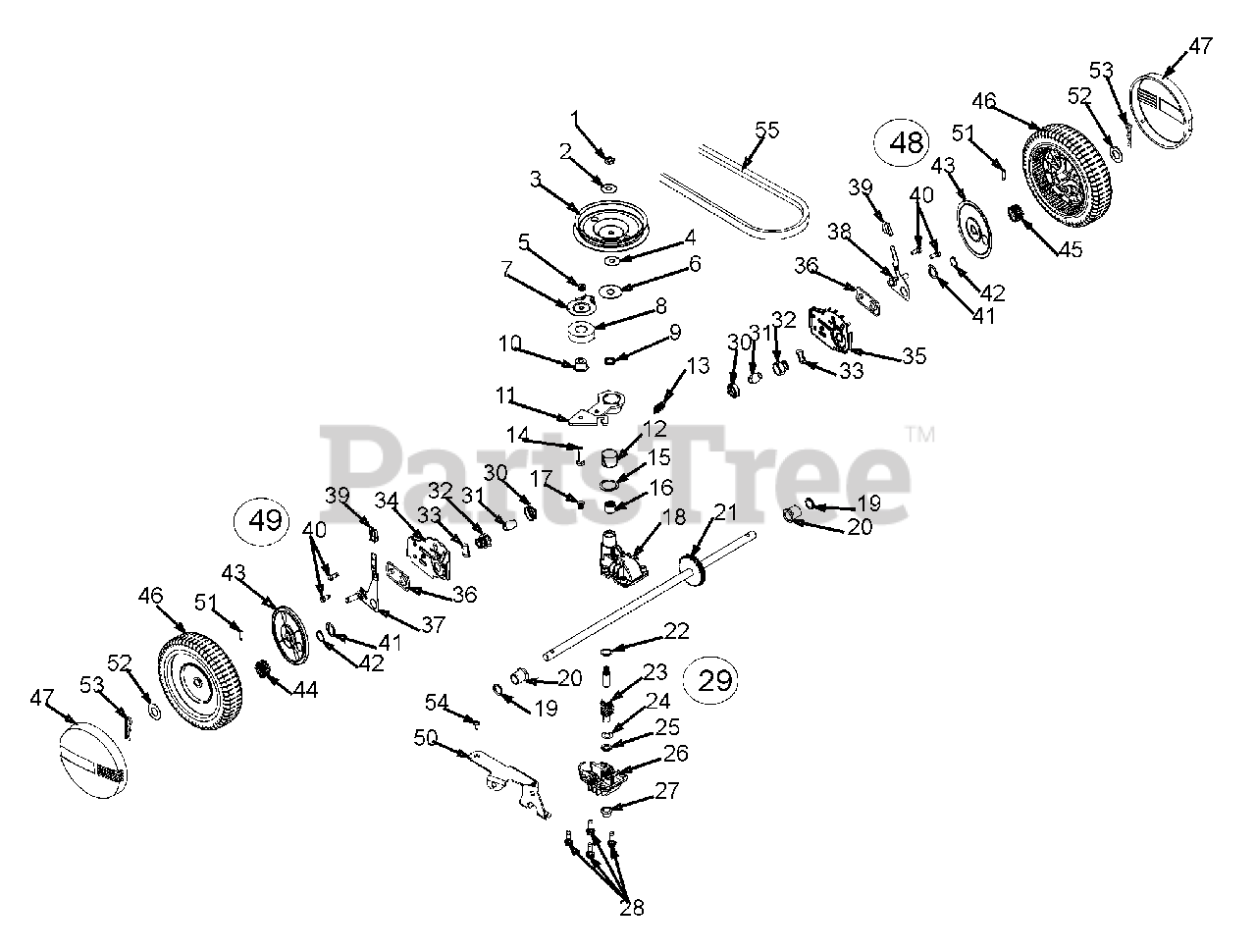 MTD 12A458C033 MTD WalkBehind Mower (1998) (Ace Hardware) Drive Assembly (Model Series 440