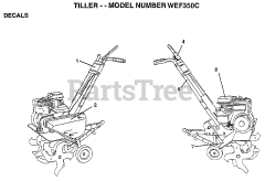 Weed Eater WE F350 C - Weed Eater Tiller (1997) DECALS