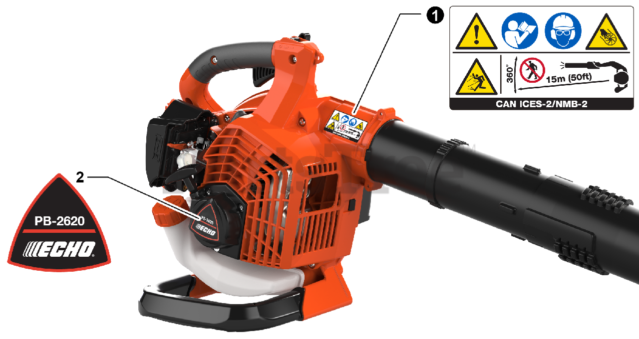 Echo PB2620 Echo Handheld Blower Parts (SN P48915001001