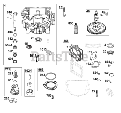Briggs & Stratton 44N877-0009-B5 - Briggs & Stratton Vertical Engine Crankcase Cover/Sump Group