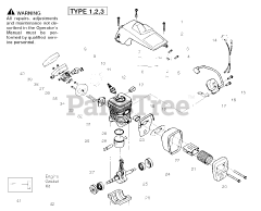 Poulan 260 - Poulan Chainsaw, Type 1 (2008-03) Engine - Type 1-3