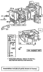 Cub Cadet 1030 (132-522B100) - Cub Cadet Rear-Engine Riding Mower Engine (1992) B&amp;S 10 HP Short Block Assembly