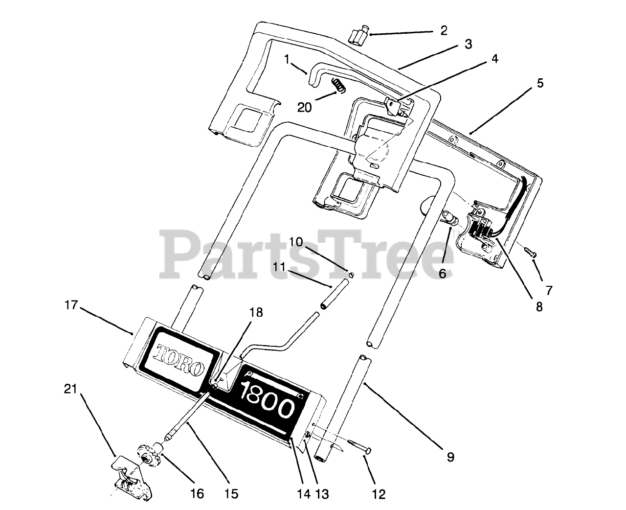 Toro 38025 (1800) Toro Power Curve Snow Thrower (SN 059000001