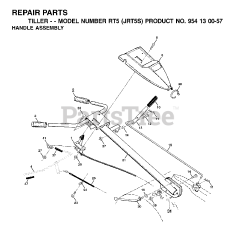Jonsered RT 5 (954130057) - Jonsered Rear-Tine Tiller (2002-03) HANDLE CONTROLS