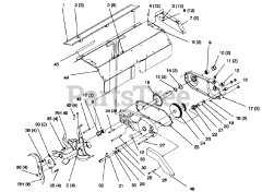 Toro 79271 - Toro 36" Tiller for 260 Series Tractors (SN: 069000001 - 069999999) (1996) Shield, Gear Case Tines