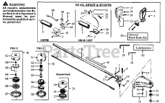 Weed Eater XT 125 TR - Weed Eater String Trimmer CUTTING HEAD &amp; DRIVE SHAFT ASSEMBLY