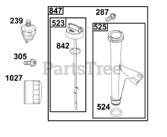Briggs & Stratton 40T877-0015-B5 - Briggs & Stratton Vertical Engine Lubrication Group