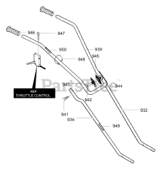 Murray 11052x4D - Murray Cultivator (2003) Handle Assembly