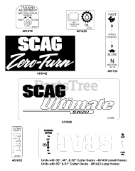 Scag SWMU-61A - Scag Ultimate Walk-Behind 61" Mower Deck (SN: 6390001 - 6399999) Replacement Decals &amp; Information (Part 2)