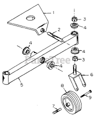 White Outdoor FR-2200 D (130-028-190) - White Outdoor Front-Mount Riding Mower (1990) Dual Tail Wheel Assembly