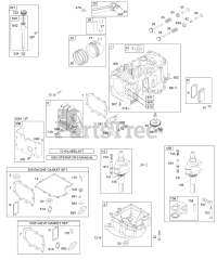 Briggs & Stratton 28R707-1140-E3 - Briggs & Stratton Vertical Engine Cylinder, Head, Piston, Crankshaft, Gasket, Oil, Sump