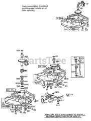 Briggs & Stratton 110908-1297-01 - Briggs & Stratton Vertical Engine (3)Sump Bases,Right Angle Dr