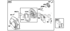 Briggs & Stratton 137202-1114-E2 - Briggs & Stratton Horizontal Engine Rewind Group