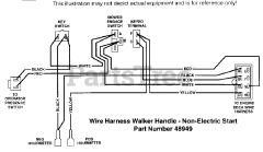 Scag SWZ-14KA - Scag Walk-Behind Mower, 14hp Kawasaki (SN: 40000 - 49999) WIRE HARNESS WALKER HANDLE - NON-ELECTRIC START
