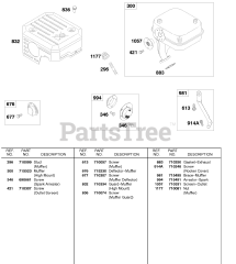 Briggs & Stratton 185437-0276-E1 - Briggs & Stratton Horizontal Engine Muffler (Hi-Mount)