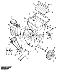 Simplicity 5C (1692203) - Simplicity Chipper Shredder Hopper &amp; Engine Group - Model 5C