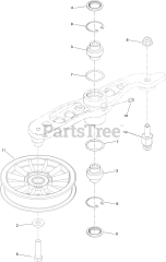 Exmark LZS749AKC724A1 - Exmark 72" Lazer Z S-Series Zero-Turn Mower, Kohler ECV749 (SN: 408644346 - 411294211) (Rev A) (2021) Pump Idler Assembly No. 116-1255