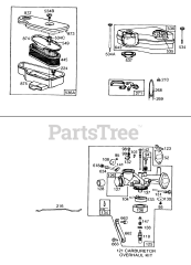 Briggs & Stratton 190702-5656-XX - Briggs & Stratton Vertical Engine Carburetors,Air Cleaner Grps