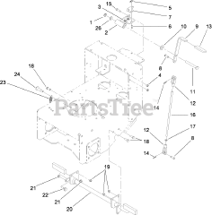 Toro 30499 - Toro 52" Walk-Behind Mower, Floating Deck, Split Lever, Hydro Drive (SN: 280001001 - 280001100) (2008) PARKING BRAKE ASSEMBLY