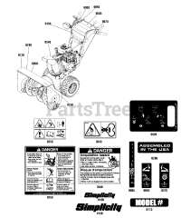 Simplicity M 1024 E (1696645-00) - Simplicity 24" Snow Thrower, 9.5hp