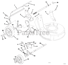 Ariens 911086 (LM 21) - Ariens 21" Push Walk-Behind Mower, 6.5hp Briggs & Stratton Quantum (SN: 005000 & Above)