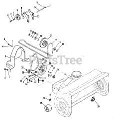 Gravely 834021 - Gravely 40" Snow Blower for GEM Tractor (SN: 000101 & Above)