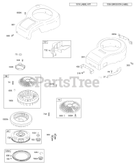 Briggs & Stratton 28S777-1144-E1 - Briggs & Stratton Vertical Engine Blower Housing, Flywheel, Rotating Screen