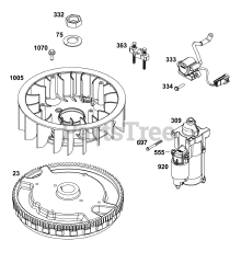 Briggs & Stratton 49E877-0020-G1 - Briggs & Stratton Vertical Engine Flywheel, Ignition, and Starter Group