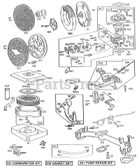 Briggs & Stratton 400437-4016-01 - Briggs & Stratton Horizontal Engine Crankshaft, Cam, Piston Grp