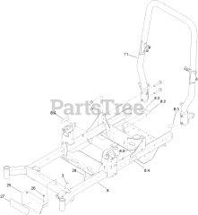 Toro 74465 (HD 2000) - Toro 48" Titan Zero-Turn Mower (SN: 400000000 - 403350971) Frame and Roll-Over Protection System Assembly