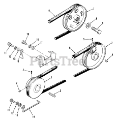 Toro 01-08K801 (C-81) - Toro Garden Tractor (1980) Drive Belt And Pulleys