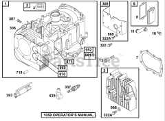 Briggs & Stratton 288702-1107-E1 - Briggs & Stratton Vertical Engine Cylinder, Cylinder Head, Breather