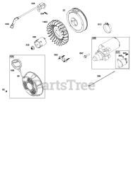 Briggs & Stratton 19J137-0012-F1 - Briggs & Stratton Horizontal Engine Flywheel, Ignition, and Starter Group