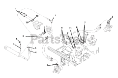 Gravely 992182 (PM 260H XDZ LPG) - Gravely Pro-Master 60" Zero-Turn Mower, 31hp Kawasaki, Propane (SN: 000101 & Above) Hose Routing For Pump, Wheel Motors And Cylinder