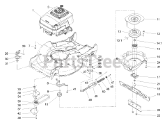 Exmark M216KASPC - Exmark 21" Metro Self-Propelled Walk-Behind Mower, 6hp Kawasaki (SN: 440000 - 509999) (2004) Engine And Blade Assembly